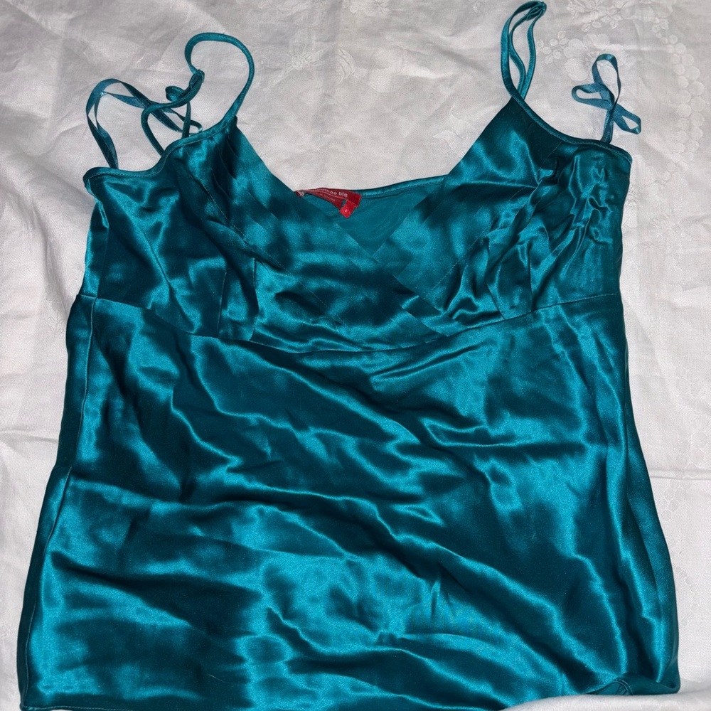 Teal Satin Women's Top